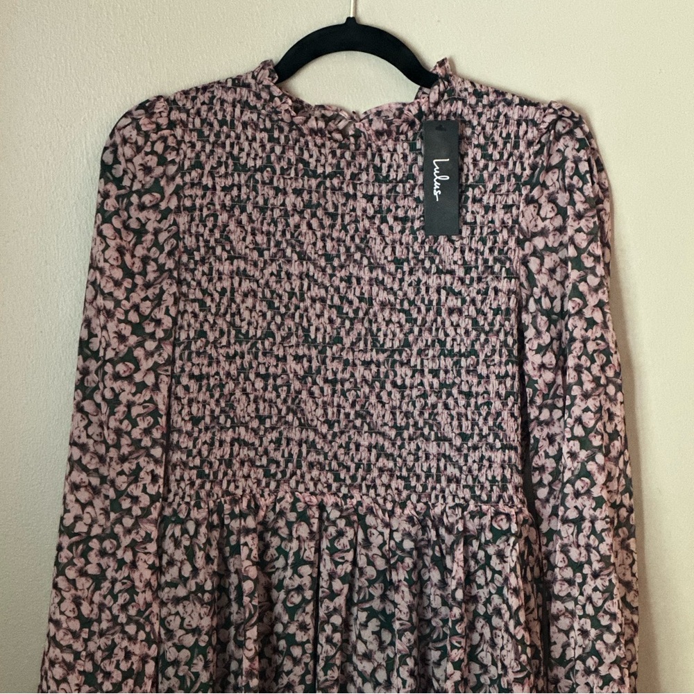 Pink cherry blossom pattern dress